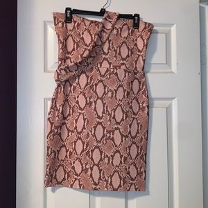 Missguided Pink Snake Print Mini Dress, Size (US 8